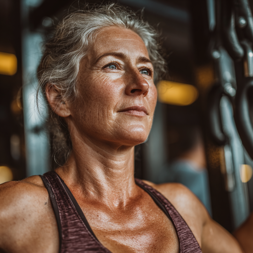 Senior adult practicing yoga and fitness exercises in a welcoming environment