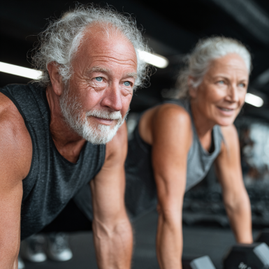 Group of seniors enjoying fitness activities and healthy lifestyle in Romania